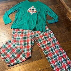 Jammies for Your Families Christmas Tree Pajama Set, size L